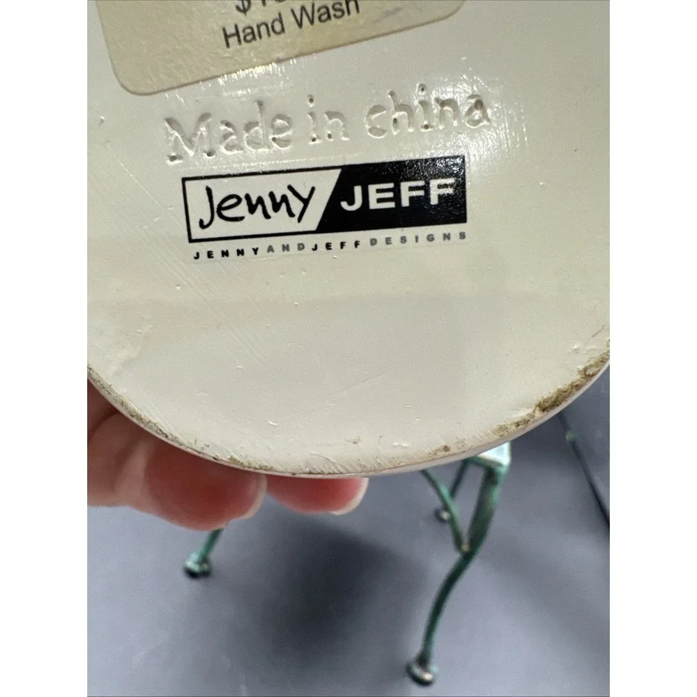 Vintage 90's Jenny Jeff Dog Soap Lotion Pump Dispenser Spotted Dog Blue White